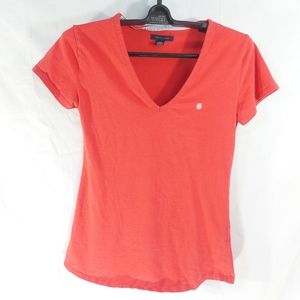 Tommy Hilfiger v-neck coral t-shirt, small